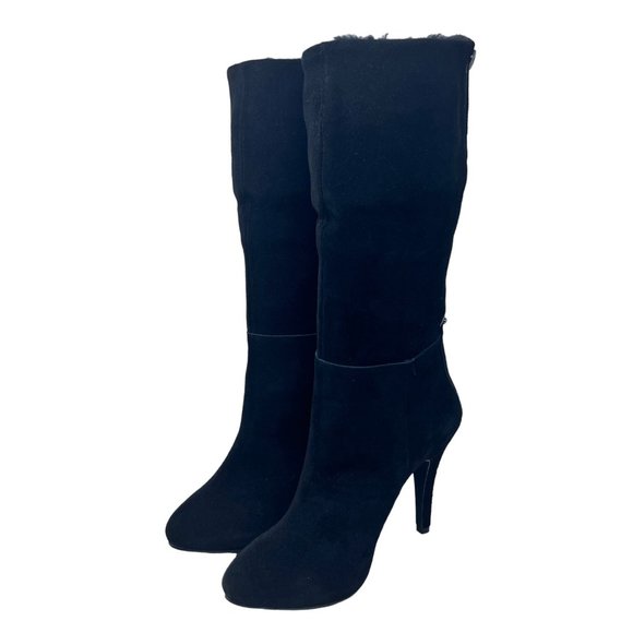 Very Volatile Hepburn Women's Fold Over Convertible Faux Fur High Heel Boot Sz 1 - Picture 7 of 13